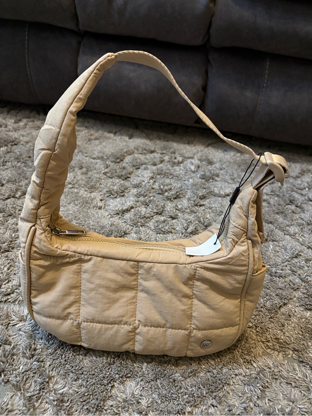 Westbronco Padded Quilted Shoulder Bag in Beige